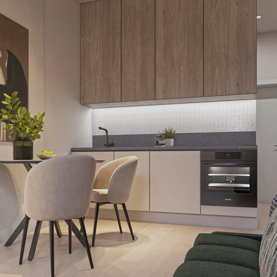 Дизайн-проект студии с кроватью